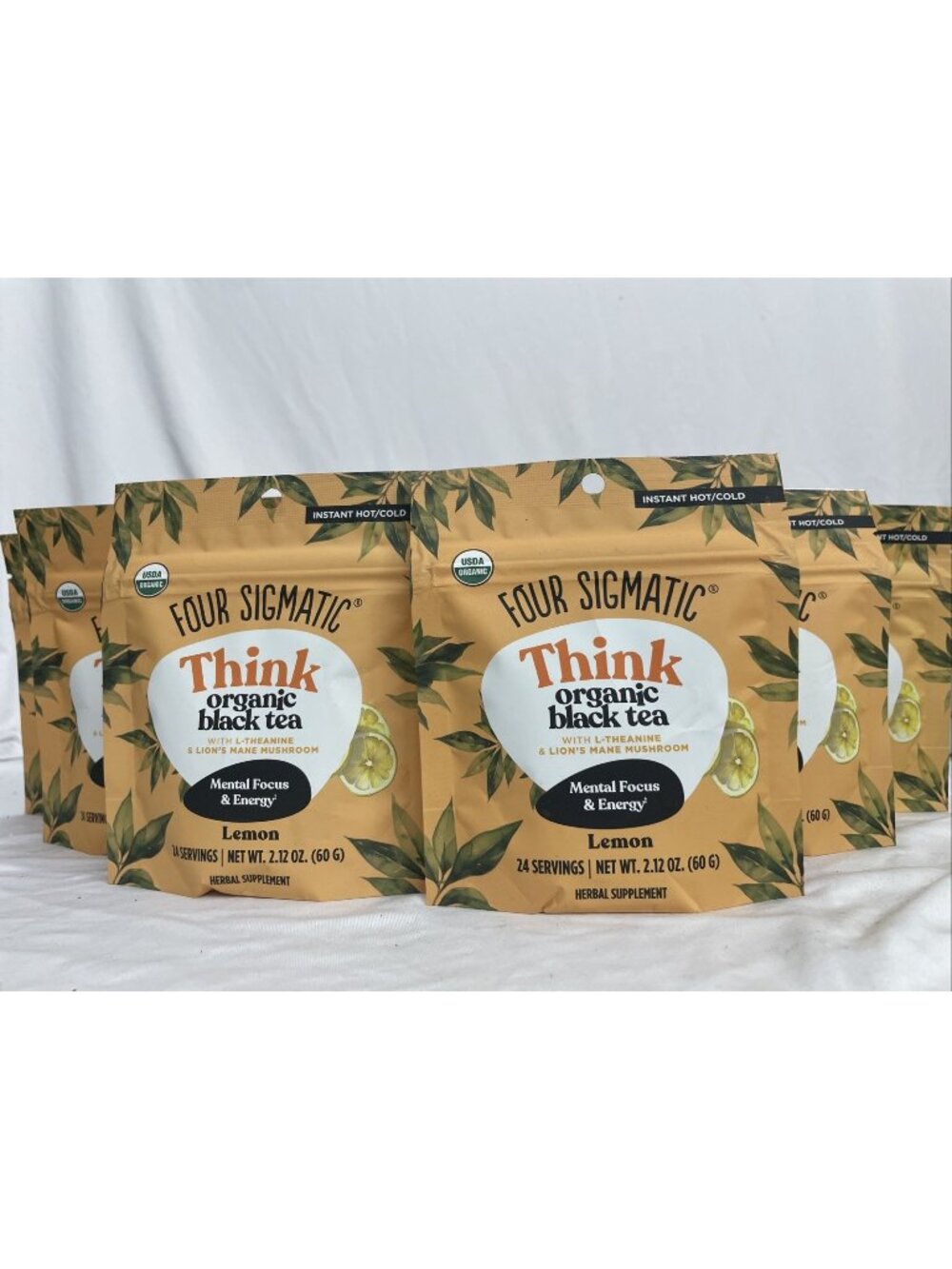 Four Sigmatic Think Organic Black Tea Lemon 6 Pack Lions Mane Focus Energy